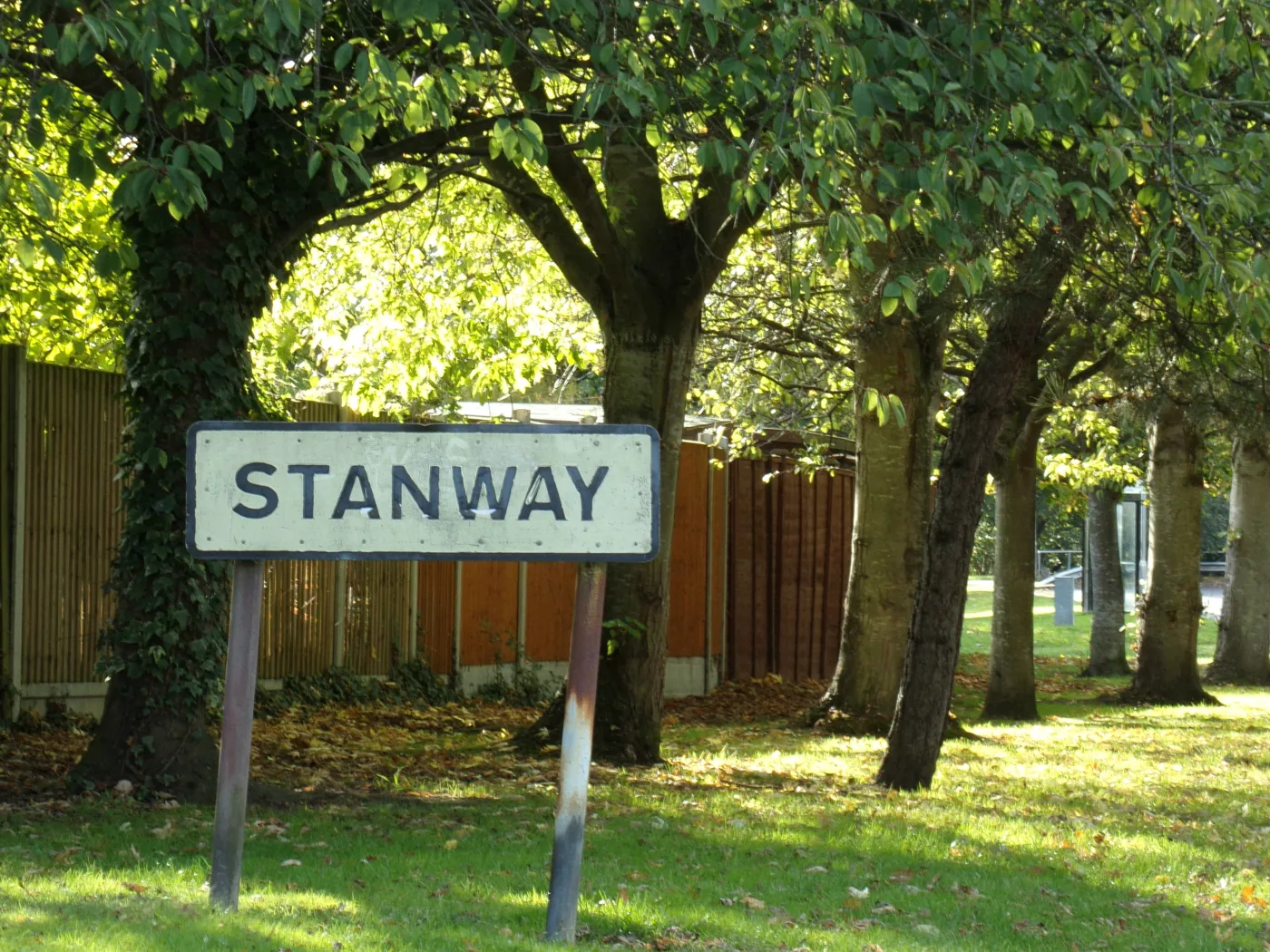 The Stanway village sign on Stan Way, photographed in 2019. The photo does not show any incident or patrol